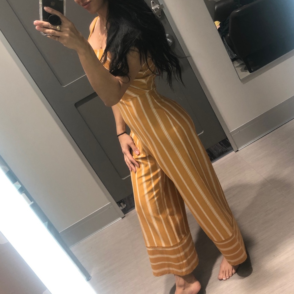 Mustard striped romper